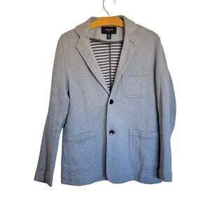 Porter & Ash London Sweater Blazer Gray Knit Sport Coat Jacket Classic Career M